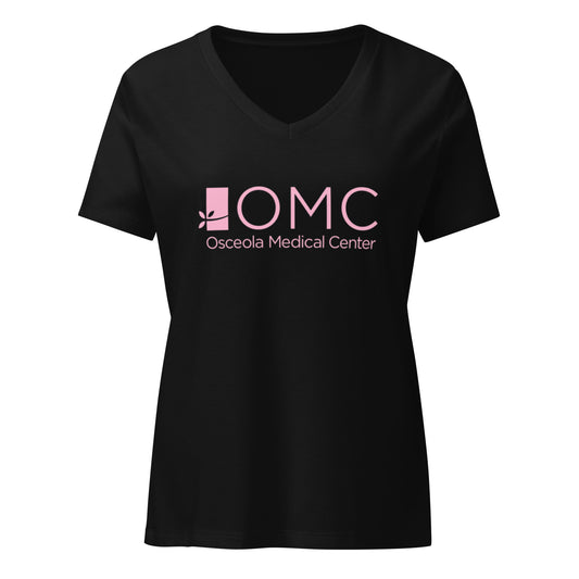 Pink OMC Women’s relaxed v-neck t-shirt